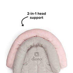 Diono Cuddle Soft 2-In-1 Baby Head Neck Body Support Pillow for Newborn Baby Super Soft Car Seat Insert Cushion, Perfect for Infant Car Seats, Convertible Car Seats, Strollers, Gray/Pink