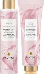 Pantene Nutrient Blends Miracle Moisture Boost Rose Water Shampoo and Conditioner Dual Pack for Dry Hair, Sulfate Free