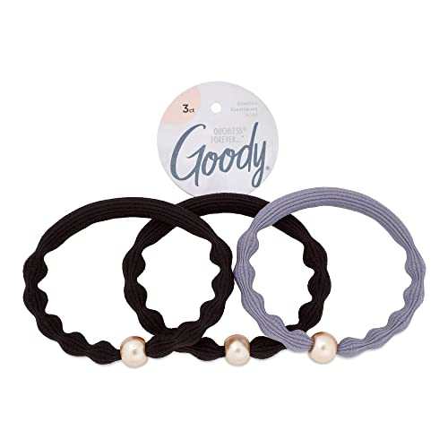 Goody Ouchless Forever Elastics - 3 Count, Winter Solstice Collection - Hair Accessories for Men, Women, Boys & Girls to Style With Ease and Keep Your Hair Secured - Pain-Free For All Hair Types