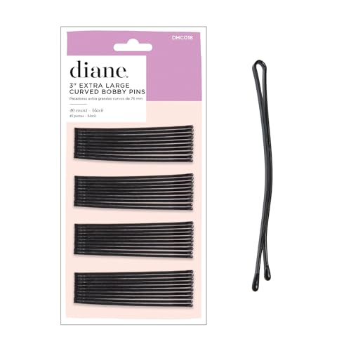 Diane Fromm 3'' Curved Jumbo Bob Pins Black 40 Pack DHC018