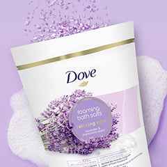 Dove Relaxing Care Foaming Bath Salts to help soothe sore, tired muscles Lavender & Chamomile bath salt with 100% natural skin nourishers 793 g