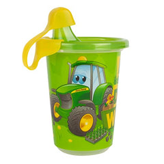 The First Years Take & Toss John Deere Sippy Cups with Lids - 10 Oz - 10 Cup Kids' Party Pack Includes 2 Travel Caps