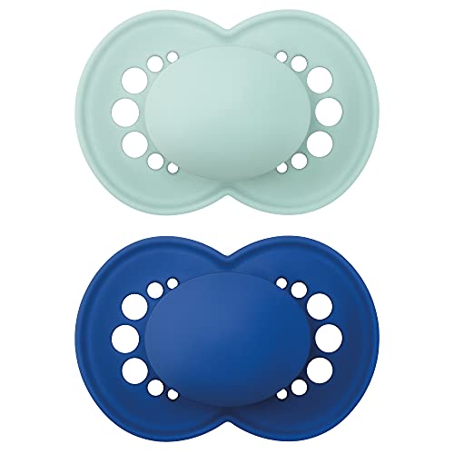 MAM Original Matte Pacifier (2 pack, 1 Sterilizing Pacifier Case), Pacifiers 16 Plus Months, Baby Boy Pacifier, Best Pacifiers for Breastfed Babies, Sterilizing Storage Case