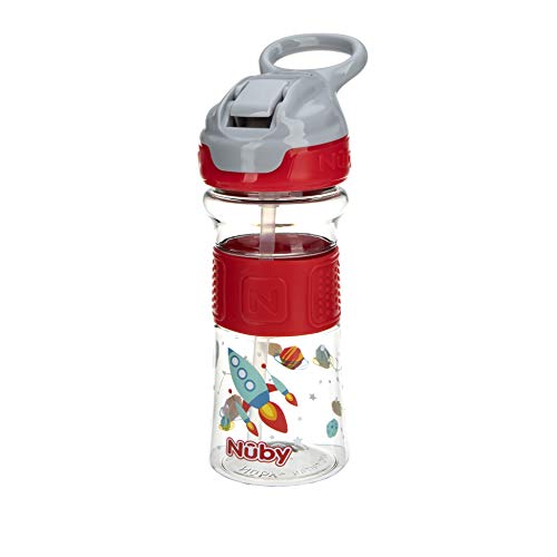 Nuby Thirsty Kids No-Spill Flip-It Reflex w/Soft Grip 12oz., Red