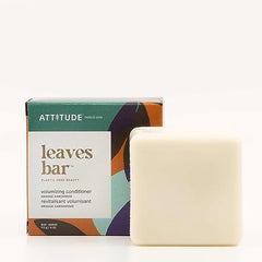 ATTITUDE Hair Conditioner Bar, Plant- and Mineral-Based Plastic-free Beauty Care, Vegan and Cruelty-free, Volumizing, Orange Cardamom, 113 g