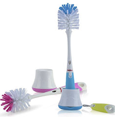 Nuby 2 in 1 Bottle and Nipple Brush with Stand 1pk - Colors May Vary