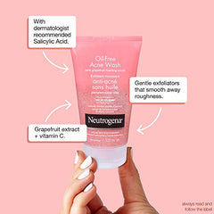 Neutrogena Acne Exfoliating Face Scrub, Pink Grapefruit Salicylic Acid Acne Treatment, 125 mL