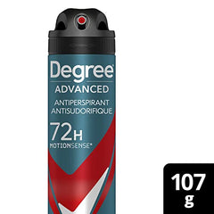 Degree Men Advanced Dry Spray Antiperspirant Deodorant for 72H Sweat & Odour Protection Nonstop with MotionSense® Technology 107g