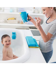 Skip Hop Baby Bath Rinse Cup, Moby Tear-free Waterfall Rinser, Blue