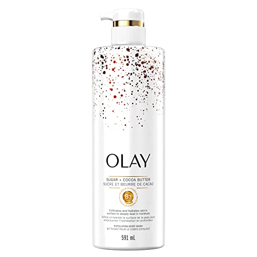 Olay Exfoliating & Moisturizing Body Wash with Sugar, Cocoa Butter, and B3, 591mL