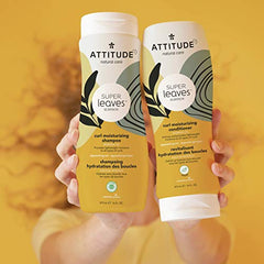 ATTITUDE Curl Moisturizing Conditioner for Wavy and Curly Hair, Plant- and Mineral-Based Ingredients, Vegan and Cruelty-free, Moringa Oil, 473 ml