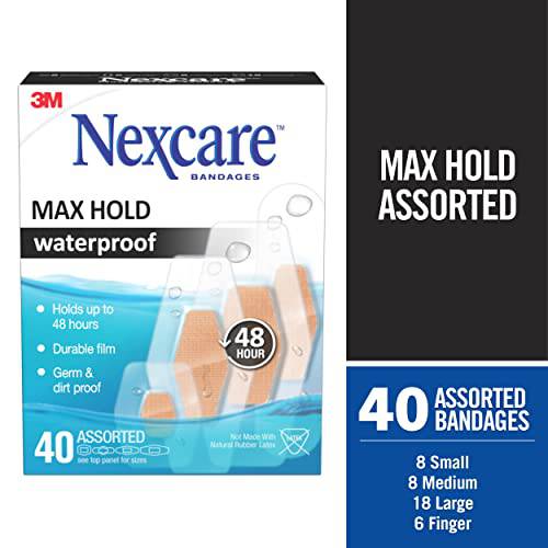 Nexcare™ Max Hold Waterproof Bandages, Assorted 40 ct value pack