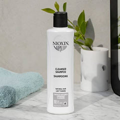 Nioxin System 1 Cleansing Shampoo with Peppermint Oil, For Natural Hair with Light Thinning, 16.9 fl oz