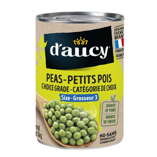 d'aucy Green Peas, Sweet and Tasty, Perfect Side Dish, No Preservatives, Source of Fibre, 398ml