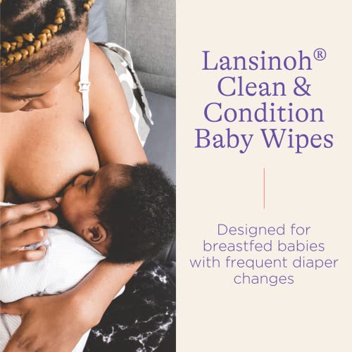 Lansinoh Baby Wipes, Gentle on Sensitive Skin, Made with HPA Lanolin, Hypoallergenic & Lightly Scented, 320 Count (Pack of 4)