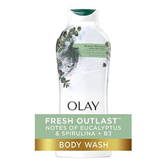 Olay Fresh Outlast Paraben Free Body Wash with Relaxing Notes of Eucalyptus and Spirulina, 650 mL