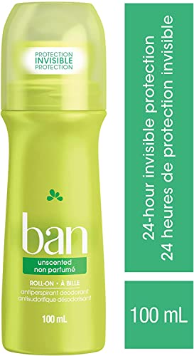 Ban Unscented Roll-on Antiperspirant Deodorant, 24-Hour Protection | Aluminum Free, Pack of 4