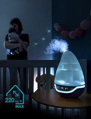 Babymoov Hygro Plus | 3-in-1 Humidifier, Multicolored Night Light & Essential Oil Diffuser|Automatic Operation for Easy Use and Care