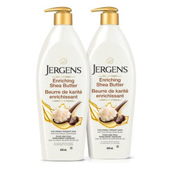 Jergens Moisturizer | Enriching Shea Butter Body Lotion for Dry Skin | Dermatologist Tested and Cruelty Free, Pack of 2