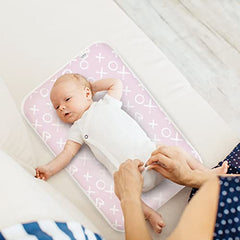 Kushies BABY DELUXE FLAT WATERPROOF CHANGING PAD MAT/LINER - 20" x 30" 100% COTTON FLANNEL UPPER - Pink XO