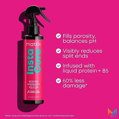 Matrix Instacure Anti-Breakage Leave-In Porosity Spray, Reduces Split Ends & Detangles, Repairs & Strengthens Hair, Anti-Frizz, For Dry, Damaged & Brittle Hair, 200ml (Packaging May Vary)