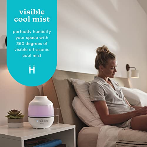 HoMedics Humidifiers for Rooms, Offices, Home, Nursery and Plants. TotalComfort Humidifer with 360 Degree Nozzel, Micro-Fine Cool Mist and 7 Night Light Colors