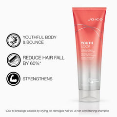 Joico YouthLock Conditioner, Formulated with Collagen, Reduce Breakage and Frizz, Detangle and Cleanses Hair, 250mL