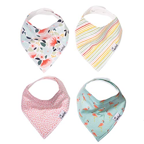 Lassig Baby Bandana Drool Bibs for Drooling and Teething 4 Pack Gift Set Leilani by Copper Pearl, 0.3 oz.