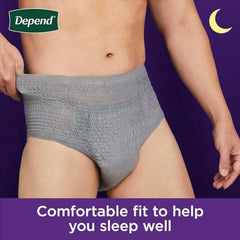 Depend Night Defense Incontinence Underwear for Men, Overnight, Disposable, Extra-Large, 12 Count, (Packaging May Vary)