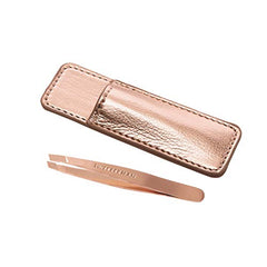 Tweezerman Rose Gold Mini Slant Tweezer with Case, 1 Count (1254-R)