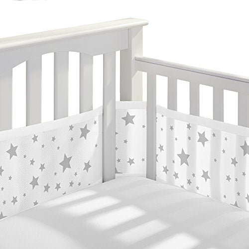 BreathableBaby, Breathable Mesh Liner For Cribs with 52"x28" (132x71cm) Mattress, Starlight, Classic 3mm Mesh, Covers 3 or 4 Sides, Safety Tested & Trusted (Not for Mini Cribs)