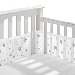 BreathableBaby, Breathable Mesh Liner For Cribs with 52"x28" (132x71cm) Mattress, Starlight, Classic 3mm Mesh, Covers 3 or 4 Sides, Safety Tested & Trusted (Not for Mini Cribs)