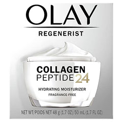 Olay Regenerist Collagen Peptide 24 Hour Face Moisturizer with Vitamin B3, Niacinamide, Fragrance-Free 50 ML + Micro-Sculpting Cream Travel/Trial Size Gift Set