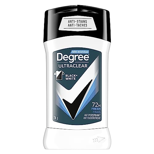 Degree Men UltraClear Black + White Fresh Antiperspirant Deodorant Stick for 72H Sweat & Odour Protection Men's Deodorant with anti white marks and yellow stains 76 g