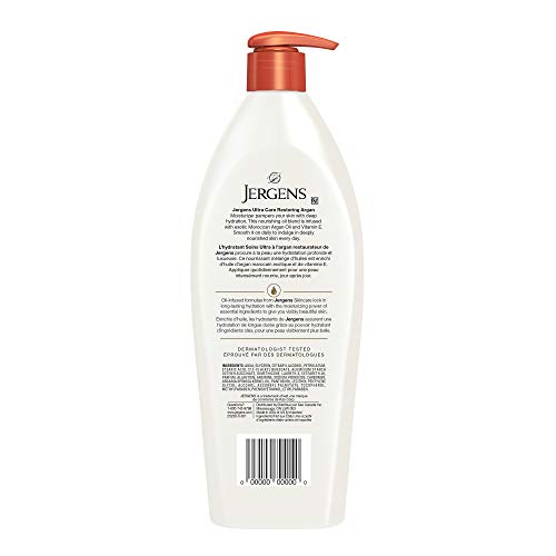 Jergens Ultra Care Restoring Argan Oil-Infused Moisturizer & Body Lotion for Extra-Dry Skin (620 mL)