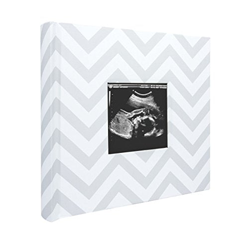 Pearhead Chevron Baby Photo Album, Gray