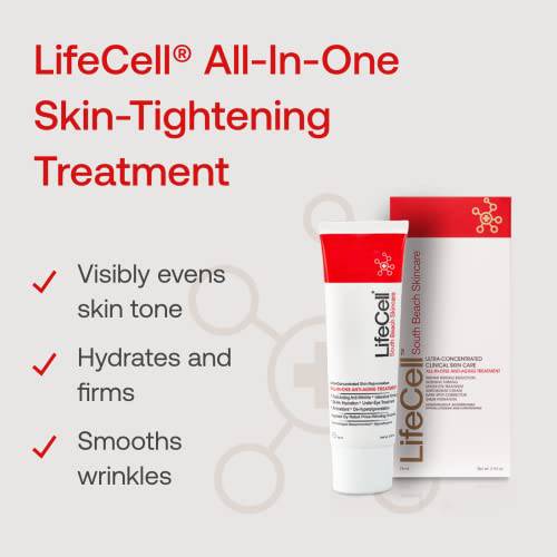 LifeCell Genuine South Beach Skincare All-in-One Anti-Aging Treatment - 2.54 oz - Reduce the Look of Wrinkles - Includes DMAE, Retinol, Hyaluronic Acid & Vitamin C