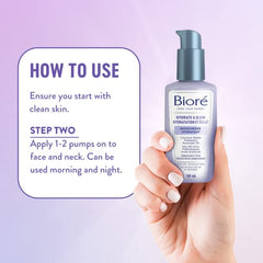 Bioré Hydrate & Glow Moisturizer, Face Cream for Dry, Sensitive Skin, infused with Prebiotics, Avocado Oil and Coconut Water |Dermatologist Tested, Cruelty Free and Fragrance Free (100mL)