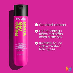 Matrix Hair Shampoo, Keep Me Vivid Shampoo, Color Protection, Maintains Vibrancy and Enhances Shine, Gentle Cleansing, For Color Treated Hair, Sulfate-Free, 1000ml (Packaging May Vary)