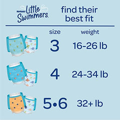 HUGGIES Disposable Swim Diapers - Size 5-6 Large, Huggies Little Swimmers, 34 ct