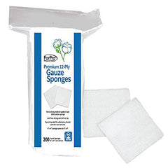 ForPro Premium 12 Ply Gauze Sponge, 4" x 4 ", 200 Count