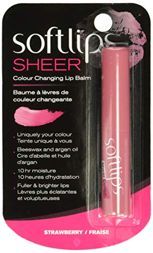 Softlips Sheer Colour Changing Lip Balm Strawberry, Argan Oil and Beeswax, 2g