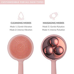 PMD Clean Body - Smart Body Cleansing Device with Silicone Brush & Three Interchangeable Attachments - Waterproof - SonicGlow Vibration - Cleanse, Exfoliate, & Massage Body