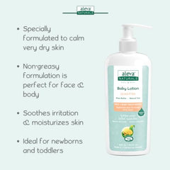 Aleva Naturals Baby Lotion Face + Body Moisturizer- For Sensitive Dry Skin, Face and Body Lotion, Made with Natural and Organic Ingredients, for Babies and Toddlers - 240ml