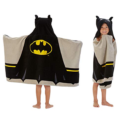 Franco Kids Bath and Beach Super Soft Cotton Hooded Towel Wrap, 24 in x 50 in, Batman