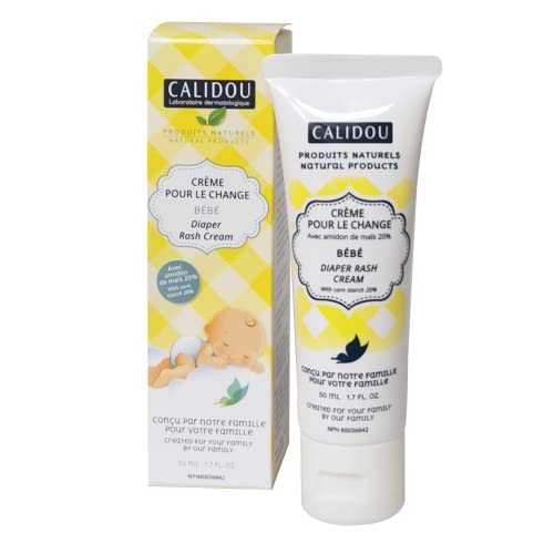 CALIDOU Baby Diaper Rash Cream with 20% Corn Starch | 100% natural | cloth diaper safe | prevent, sooth and treat irritations | Health Canada certificated | 50 ml