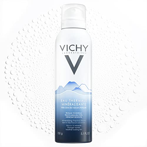 Vichy Mineralizing Volcanic water Facial Mist for All Skin Types with 15 Minerals, 100% Pure and Natural, Protects, Calms & Soothes Skin, Hypoallergenic, Fragrance-Free, 150G