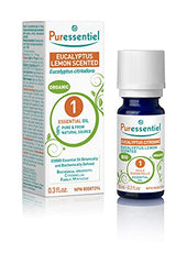 PURESSENTIEL - Eucalyptus Lemon Scented Organic Essential Oil - Used in aromatherapy topically for muscle pain, headache or cough and cold - 100% pure and natural - 10ml