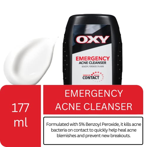 OXY Emergency Acne Vanishing Facial Cleanser with Benzoyl Peroxide, Inflamed Acne, 177ml