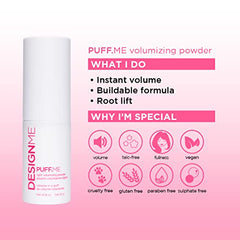 DESIGNME PUFF.ME Light Volumizing Powder For Hair | Volume Booster | Sulfate Paraben Free Texturizing Powder Root Lifter For Fine Hair, 9.1g